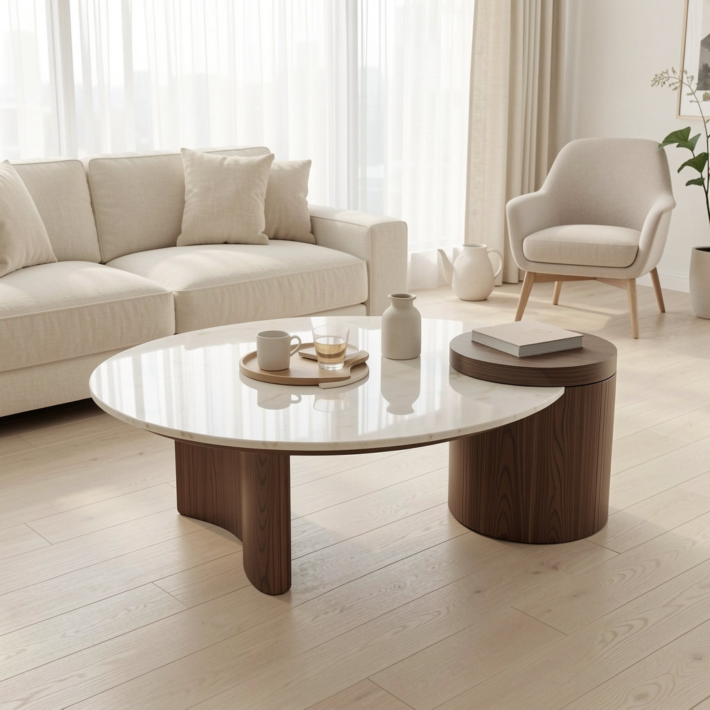 Oval Coffee Table (DYMD) in soft oak daylight