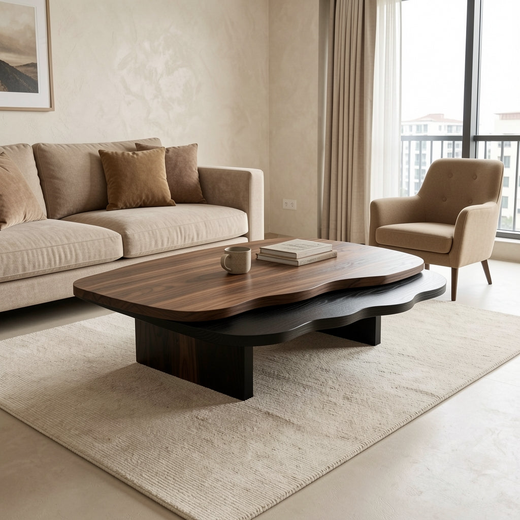 Rectangular Coffee Table (DYMD) in tonal taupe cocoon