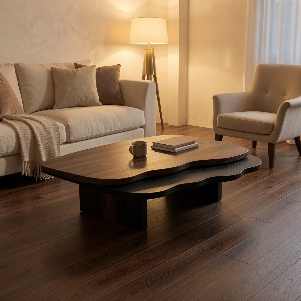 Rectangular Coffee Table (DYMD) in warm evening walnut
