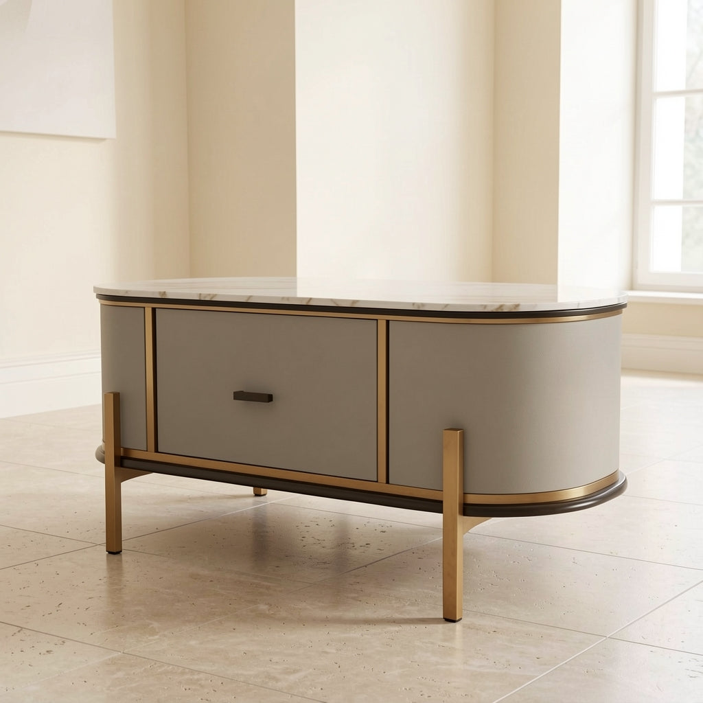 White TV Console and Coffee Table (DYNB1266) in right