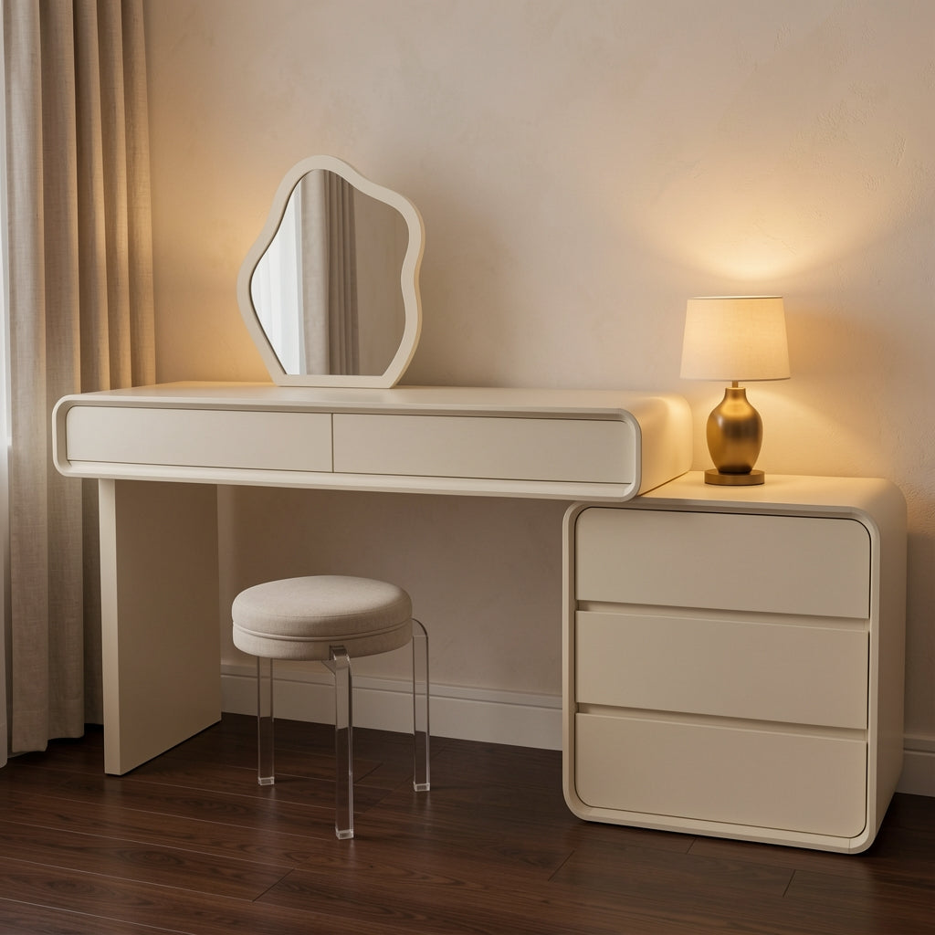 Modern Dressing Table (DY1665) in warm evening walnut