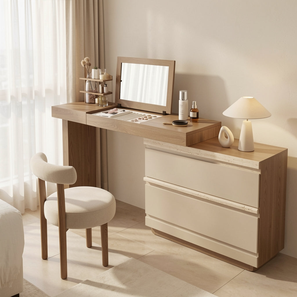 Black White Dressing Table (DY1036) in home staged