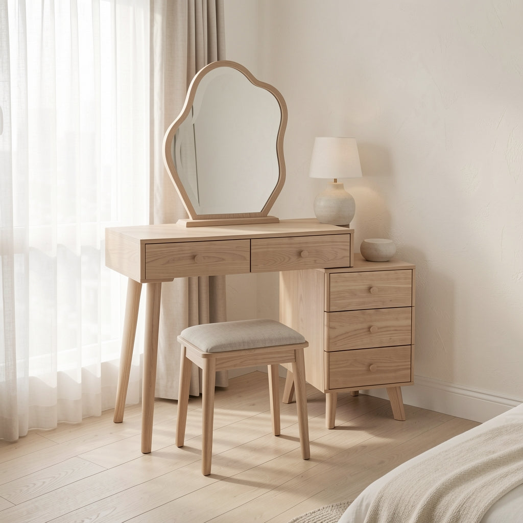 Rustic Dressing Table (DY216) in soft oak daylight