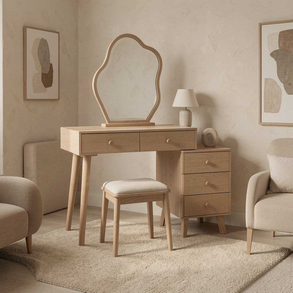 Rustic Dressing Table (DY216) in tonal taupe cocoon