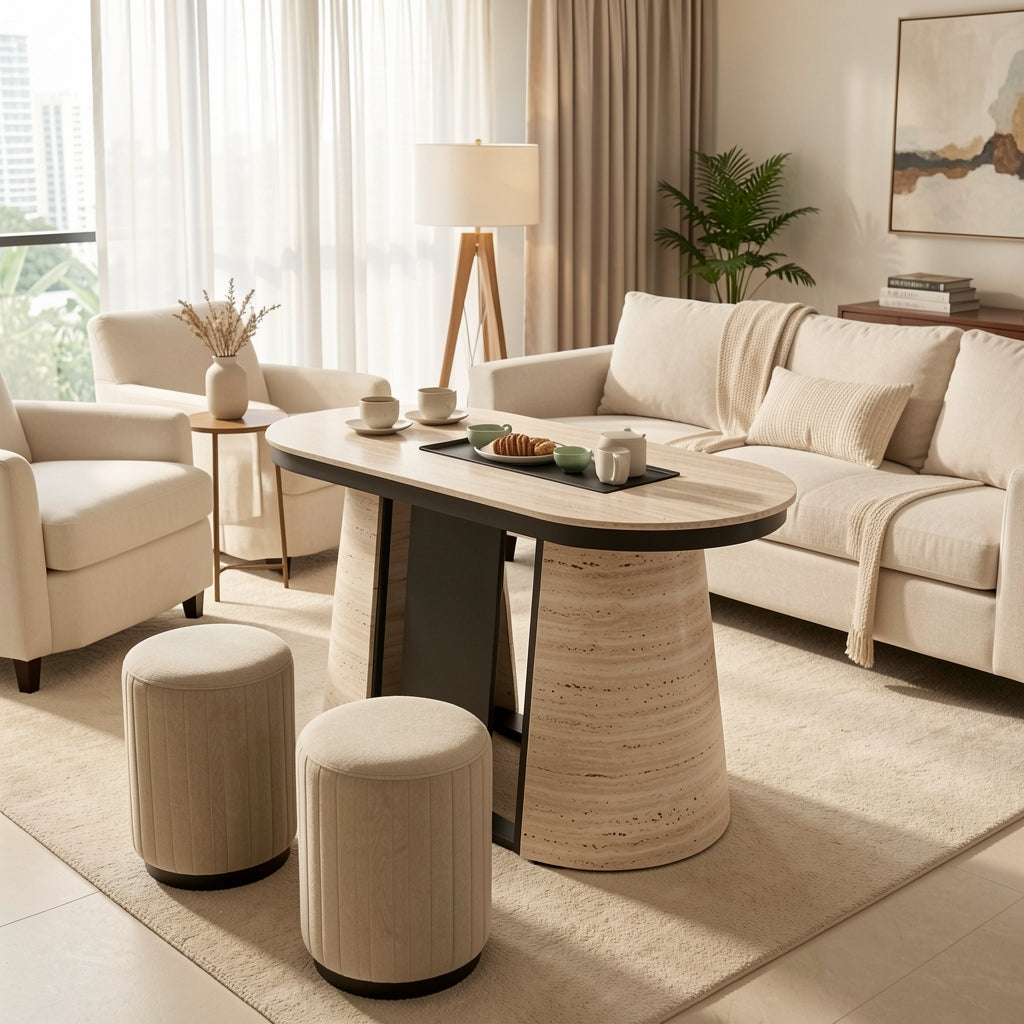 White Tea Table (DY105) in home staged
