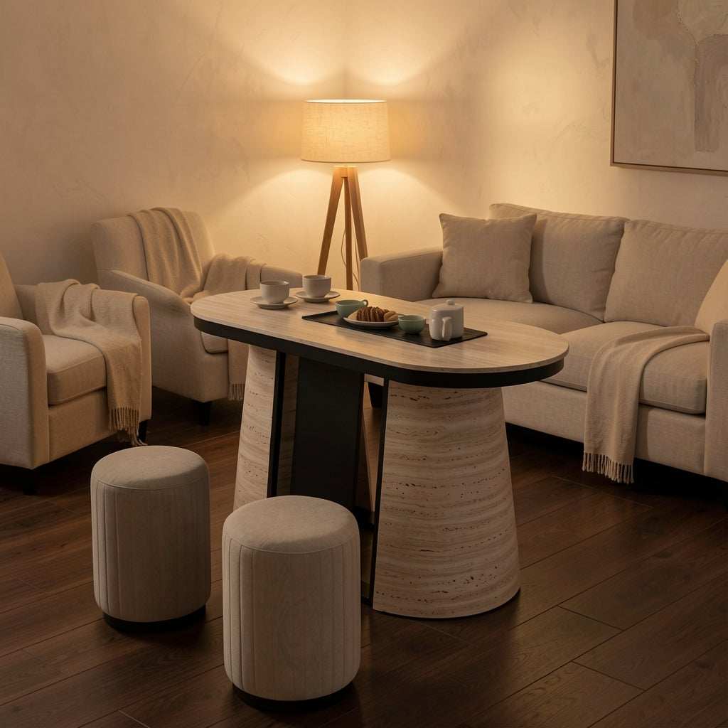 White Tea Table (DY105) in warm evening walnut