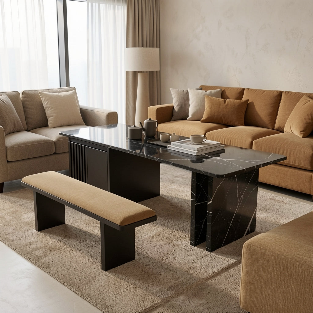 Black (DY518) Tea Table (DY518伸缩) in tonal taupe cocoon