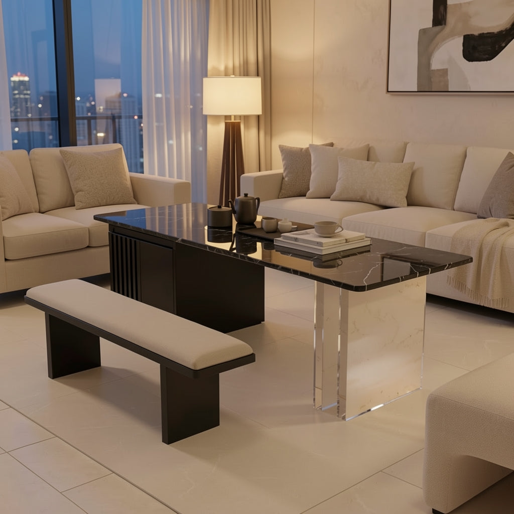 Black (DY518) Tea Table (DY518伸缩) in urban dusk