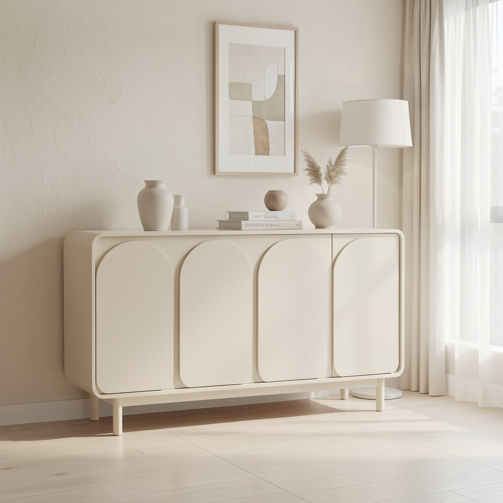 White Sideboard (DYM285) in soft oak daylight