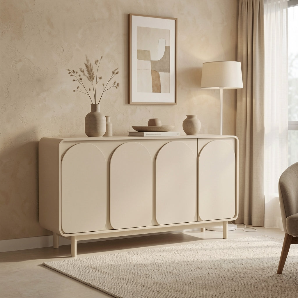 White Sideboard (DYM285) in tonal taupe cocoon