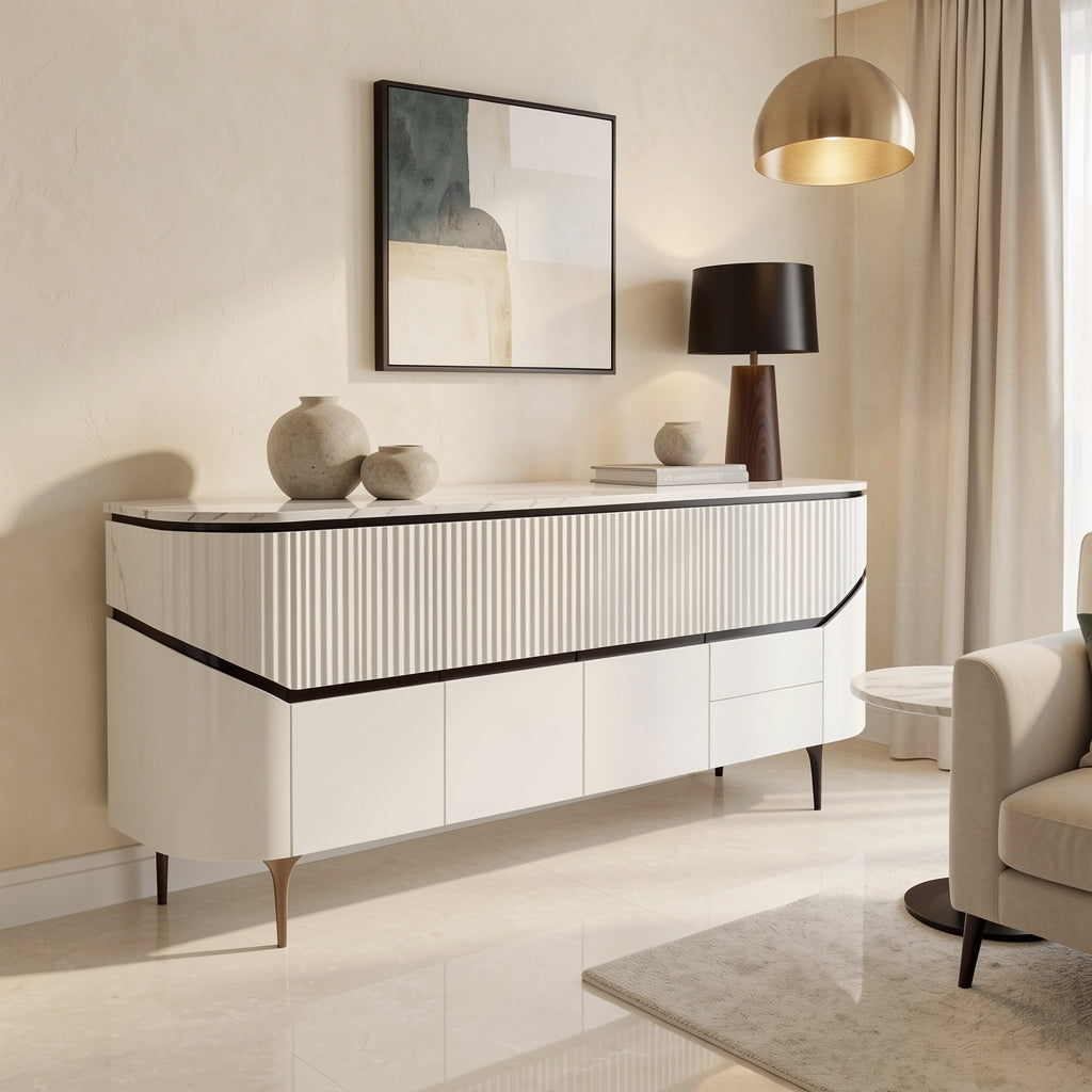 White Sideboard (DYM296) in marble bronze