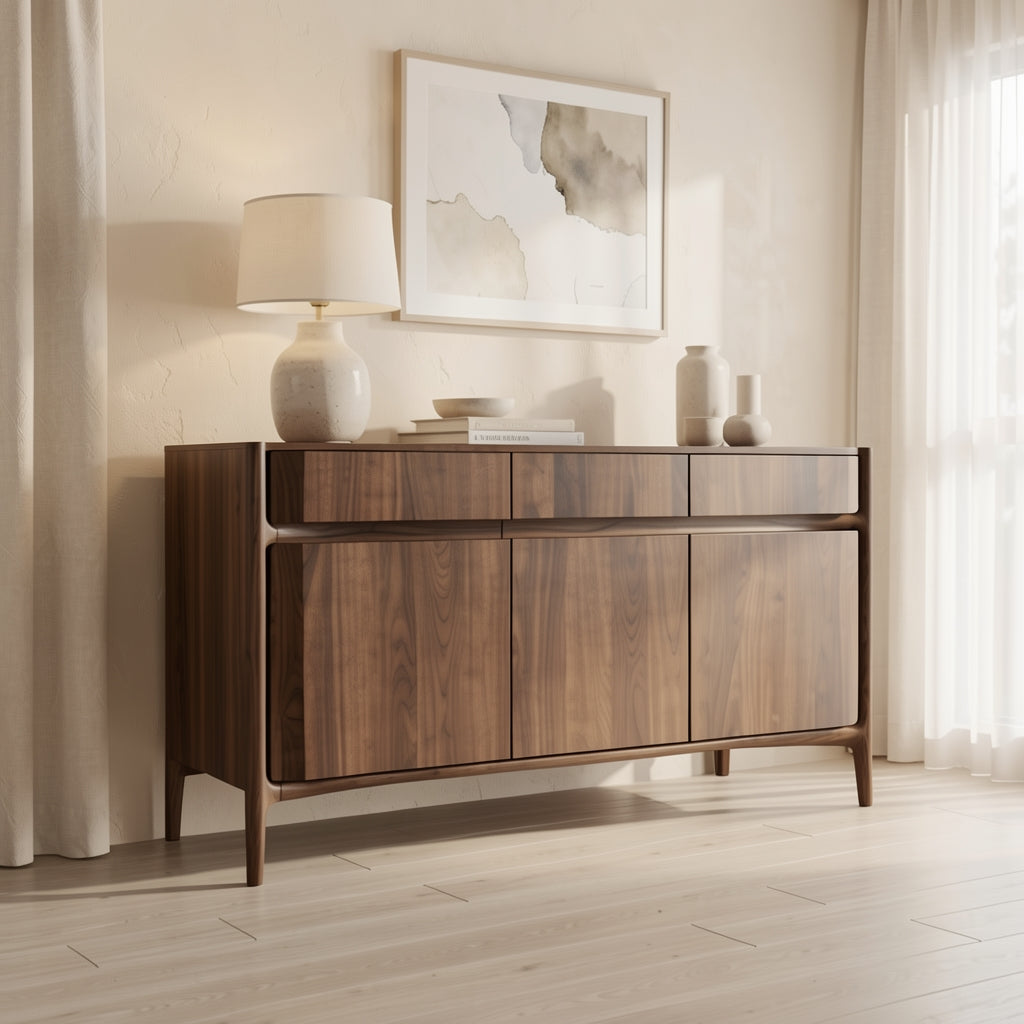 Walnut Veneer Sideboard (DY239) in soft oak daylight