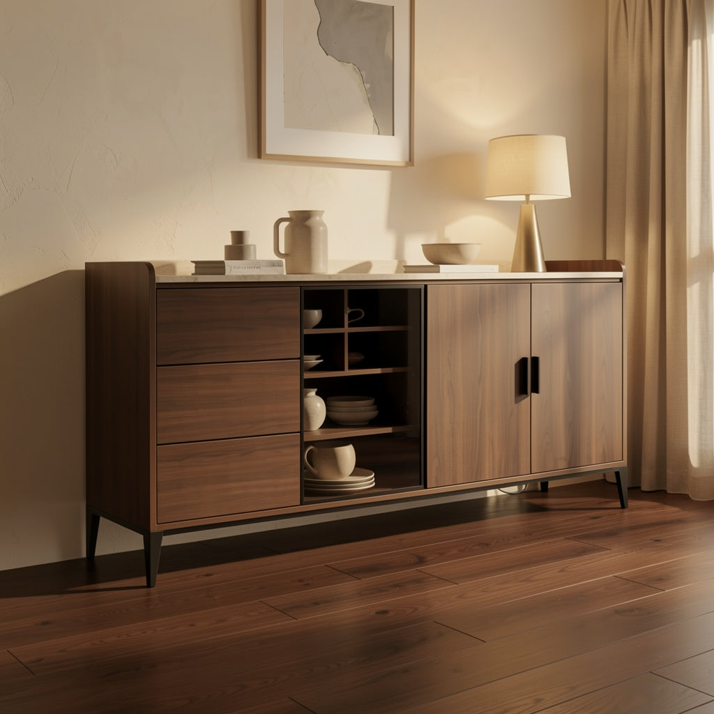 Carbon Sideboard (DY236) in warm evening walnut