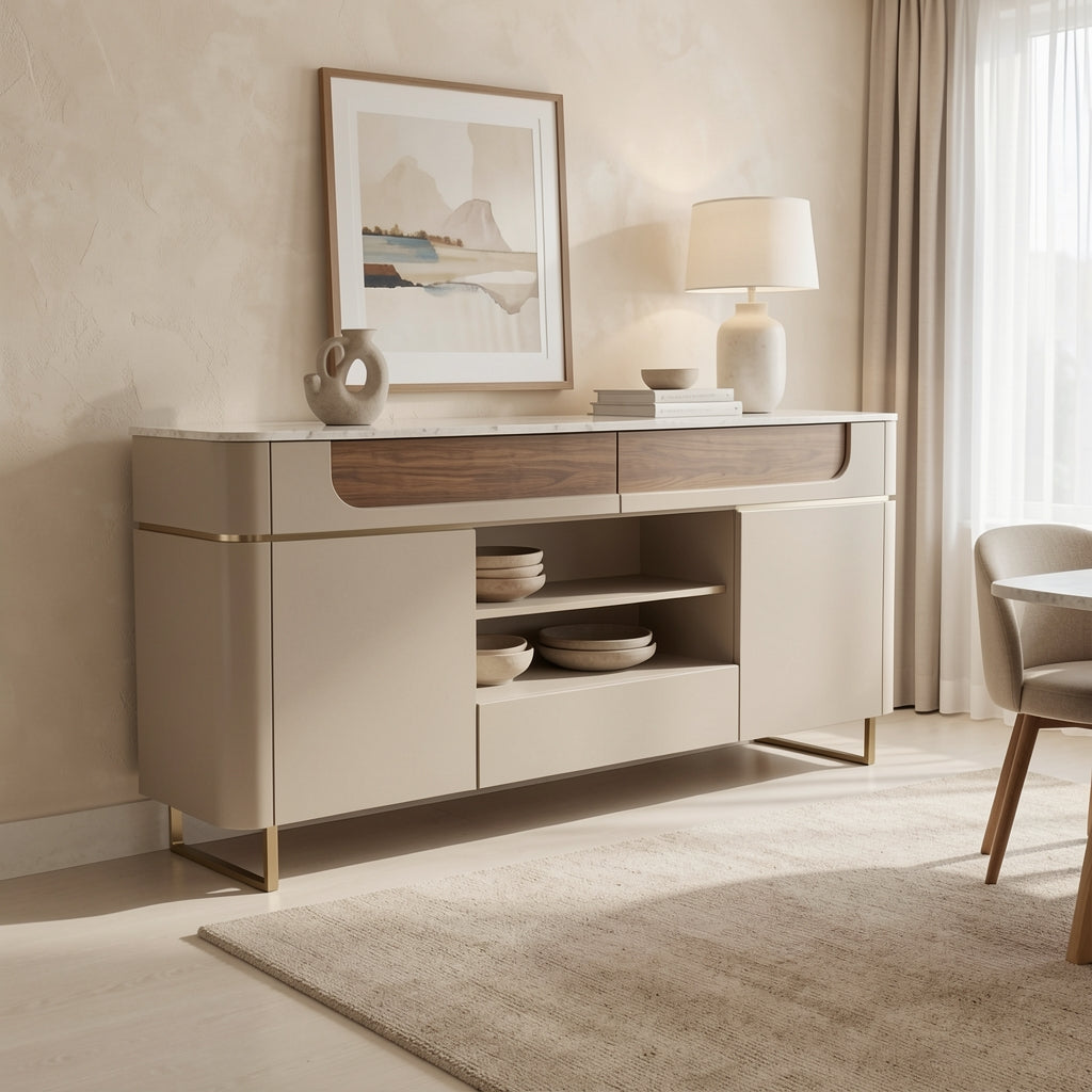 Woodgrain Sideboard (DY238) in tonal taupe cocoon