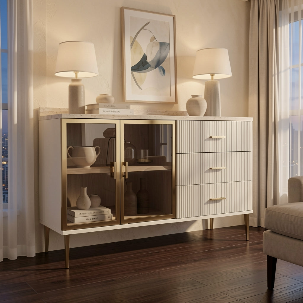 White Sideboard (DY262) in urban dusk