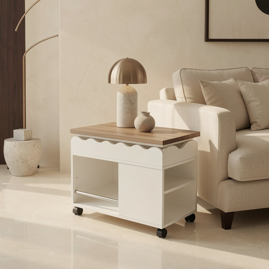 Wave Side Table (DYFS87) in marble bronze