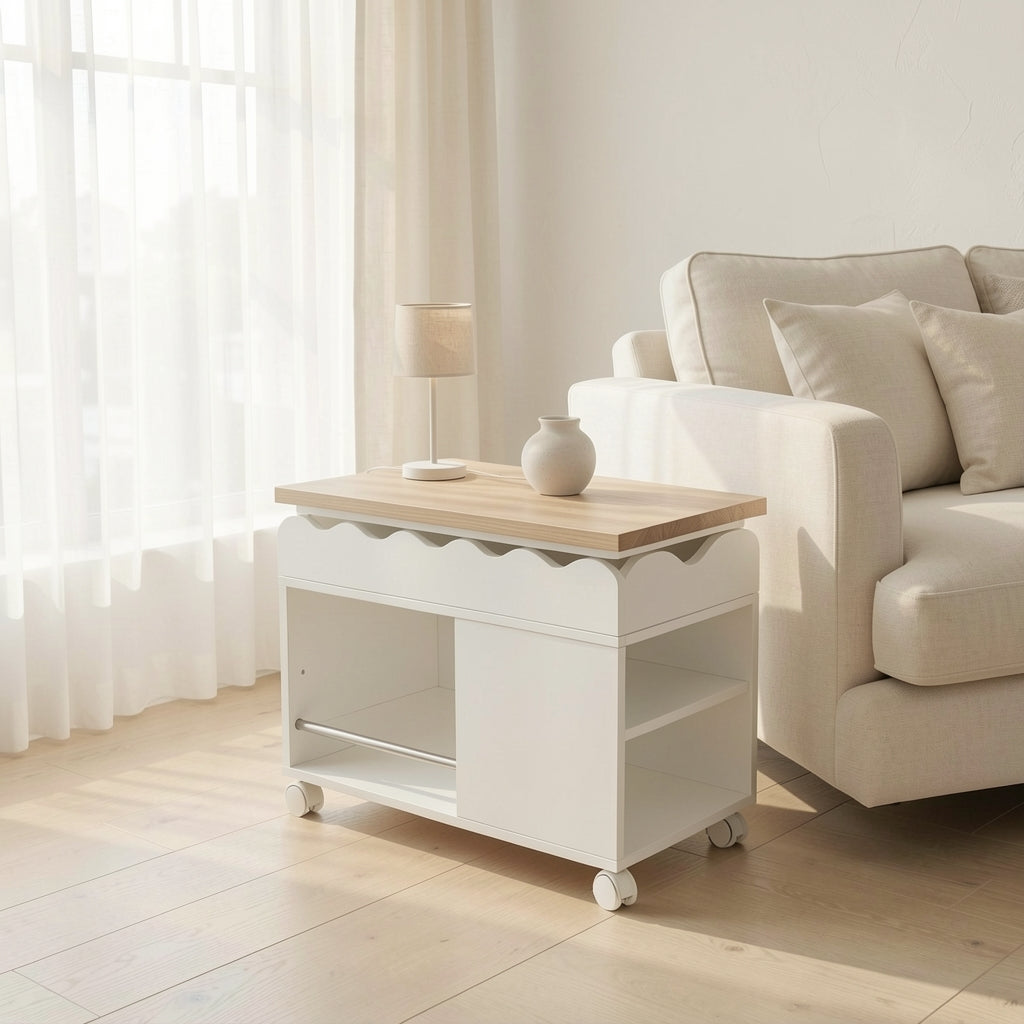 Wave Side Table (DYFS87) in soft oak daylight