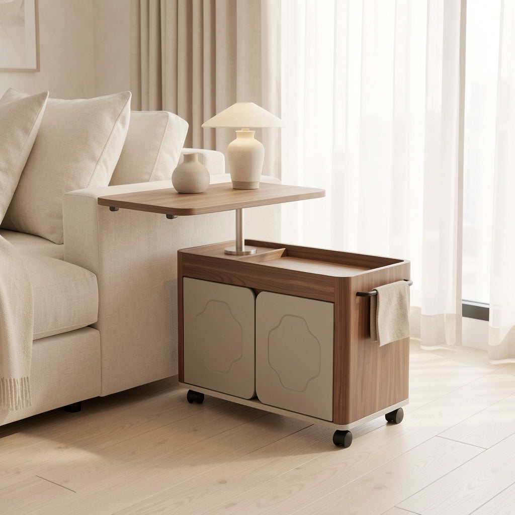 Brown Side Table (DYMX1041) in soft oak daylight