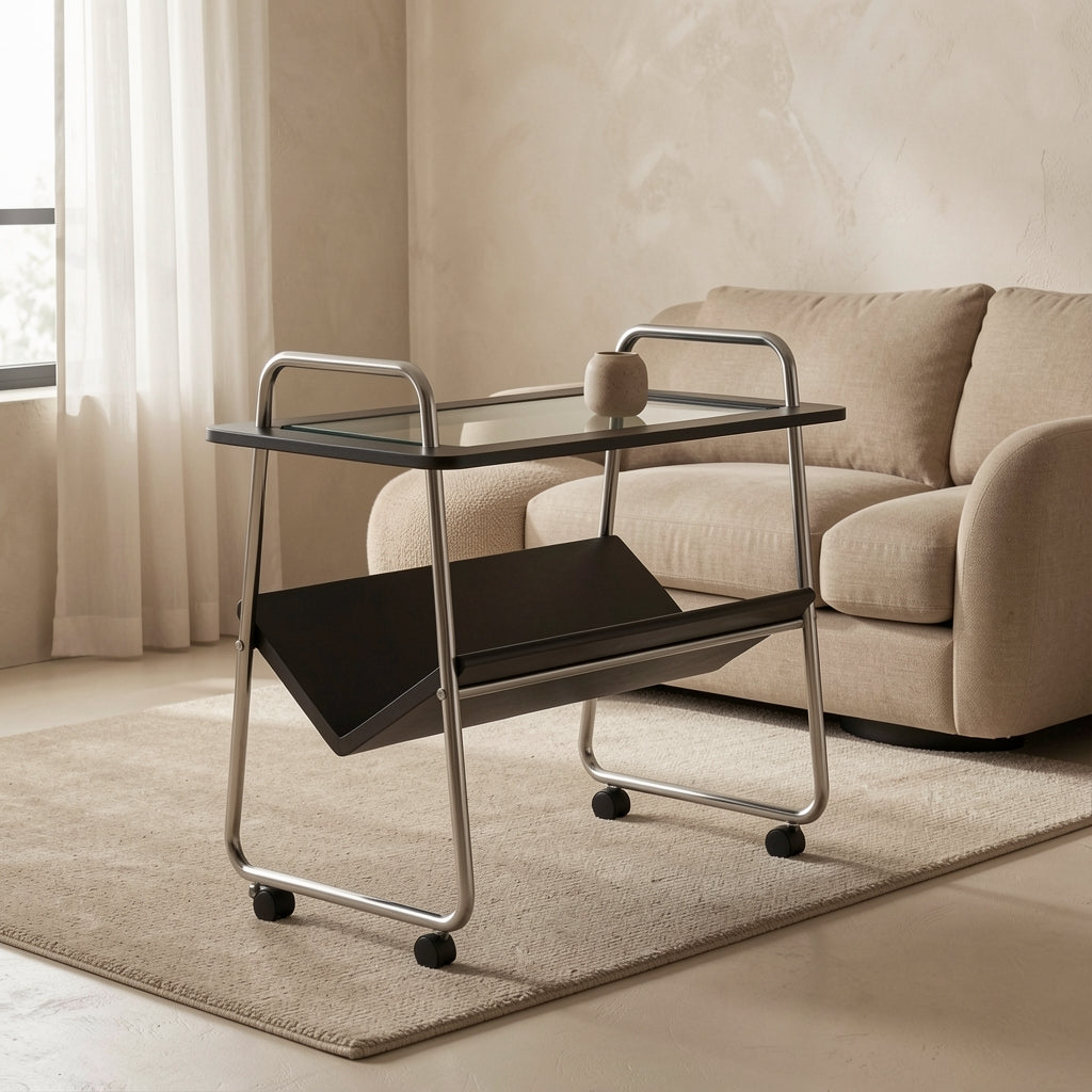 Modern Side Table (DYMX1044) in tonal taupe cocoon
