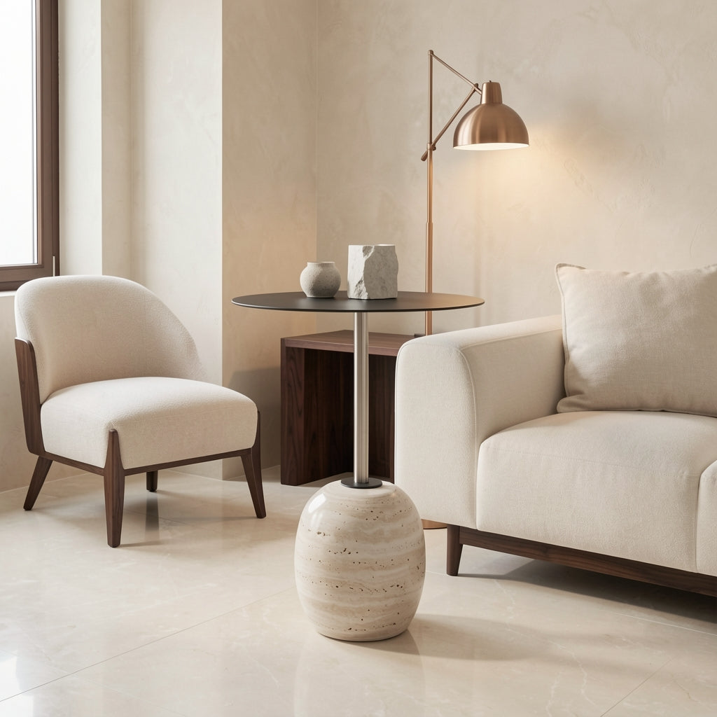 Round Side Table (DYYM0014) · Edition 1 in marble bronze