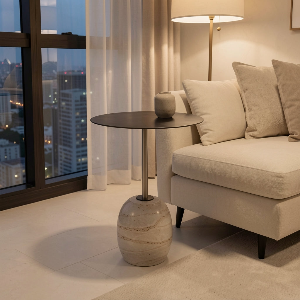 Round Side Table (DYYM0014) · Edition 1 in urban dusk