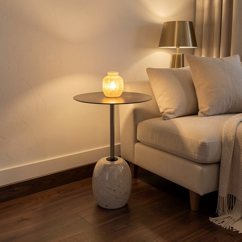 Round Side Table (DYYM0014) · Edition 1 in warm evening walnut