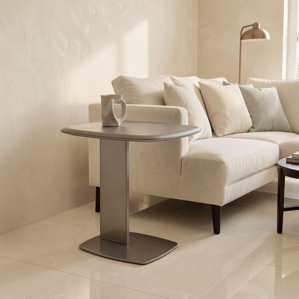 Square Side Table (DYYM0041) in marble bronze