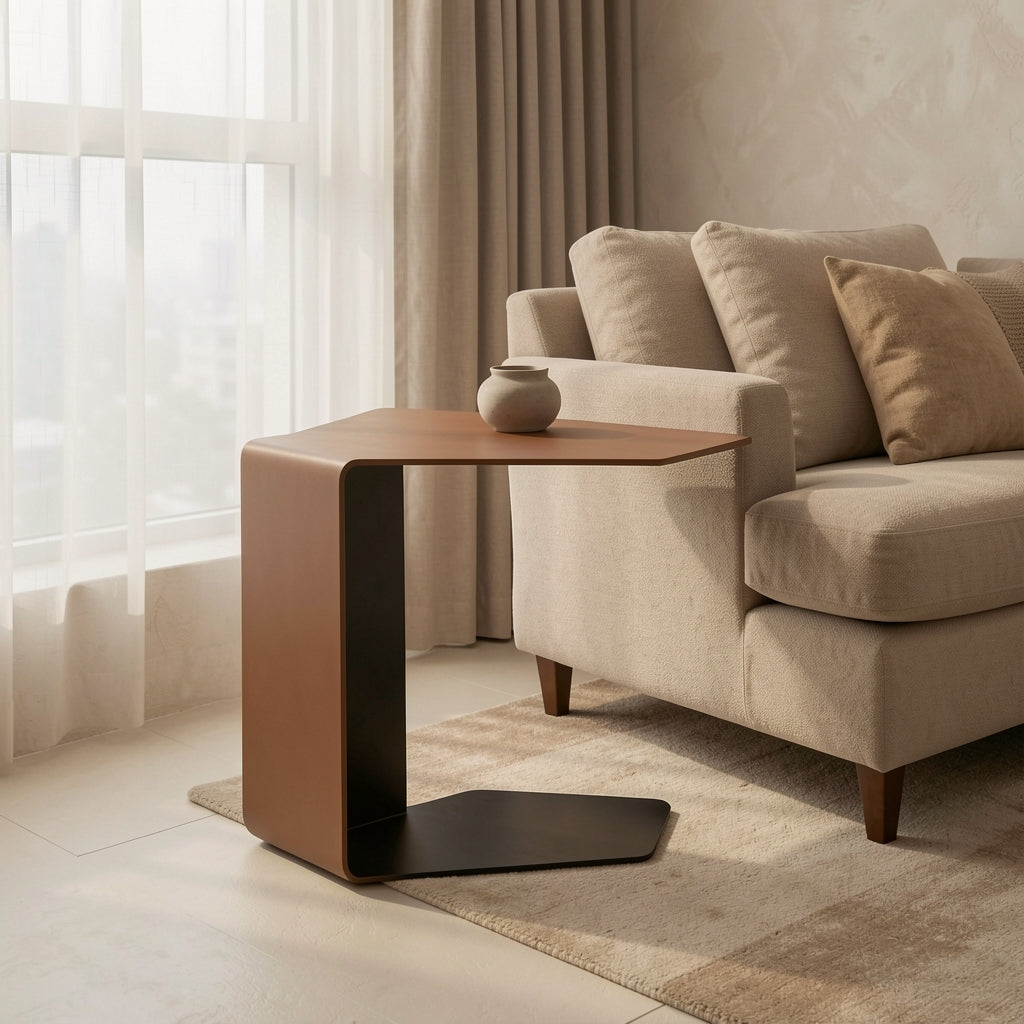 Rectangular Side Table (DYYM0052) in tonal taupe cocoon