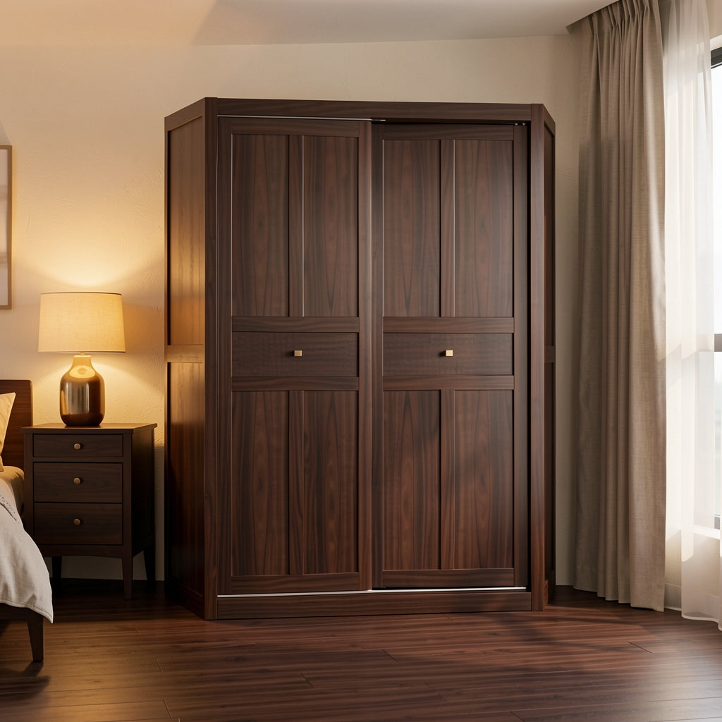 Brown Wardrobe (DY1872) in warm evening walnut