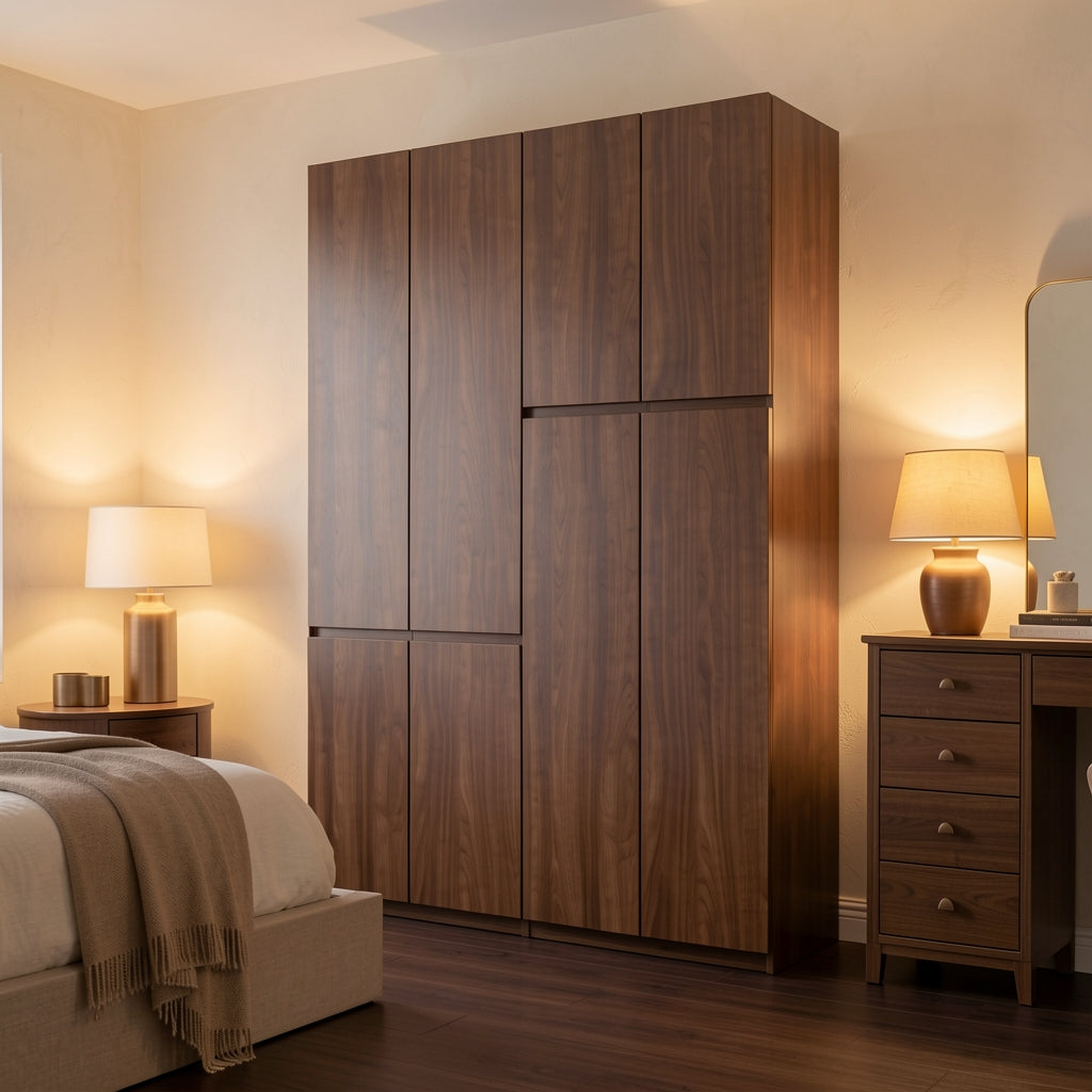 Rectangular Wardrobe (DYX8873) in warm evening walnut