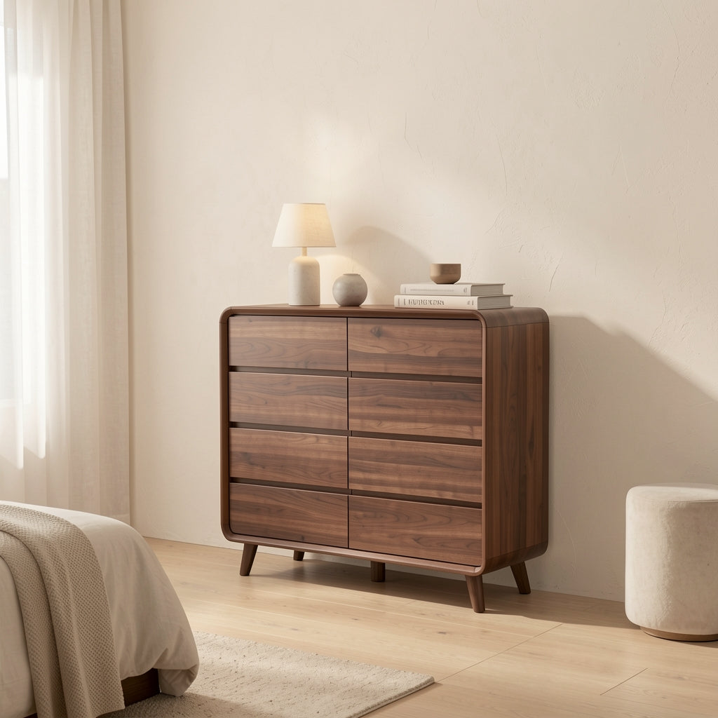 Mid-century Chest of Drawers (DYFG55) in soft oak daylight