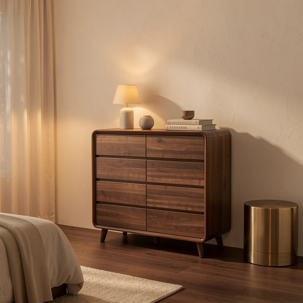 Mid-century Chest of Drawers (DYFG55) in warm evening walnut