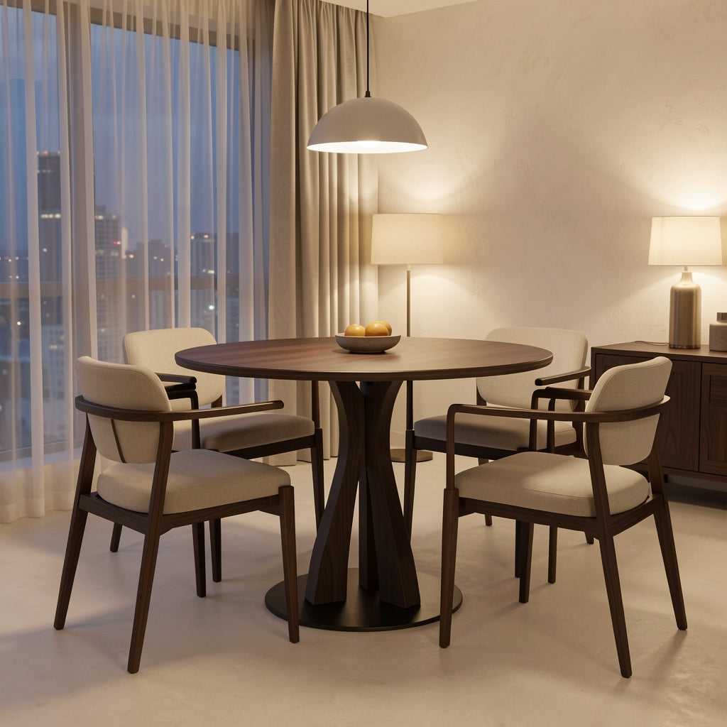 Chuluo Round Dining Table in urban dusk