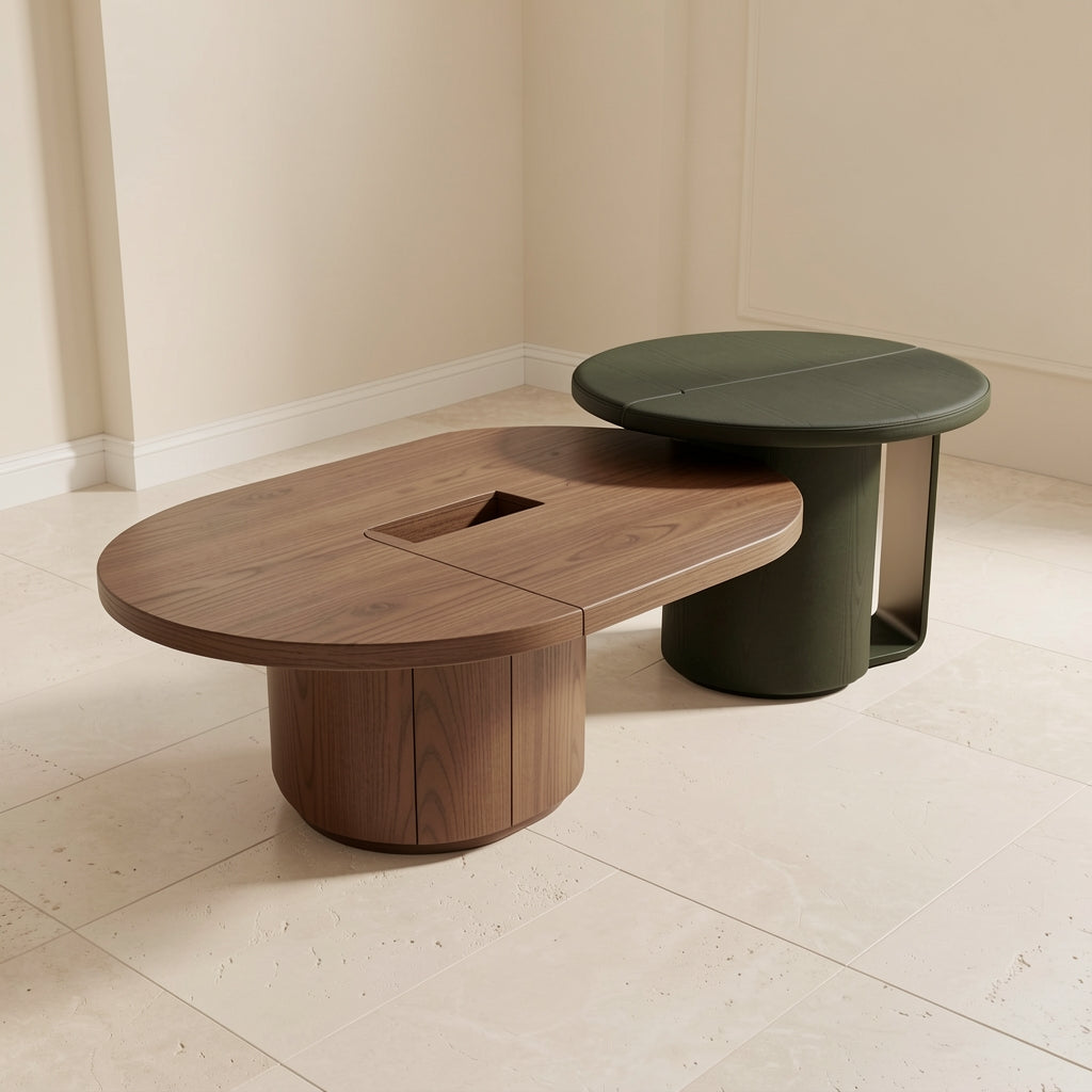 Nanxi Round Coffee Table in elevated