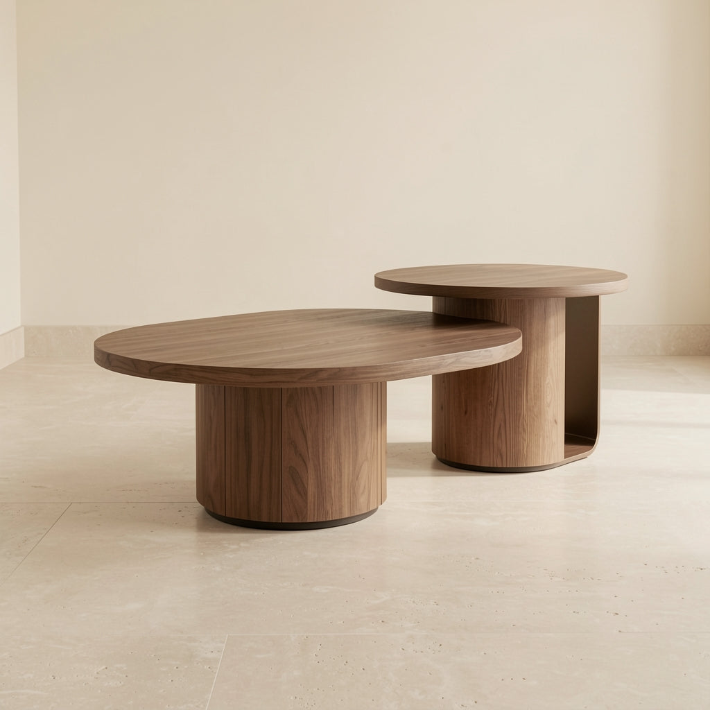 Nanxi Round Coffee Table in left