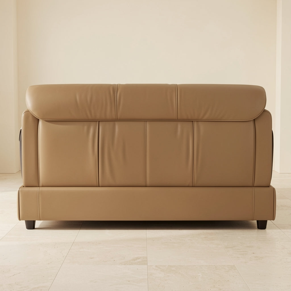 Qiaomu Leather Look Bed in back