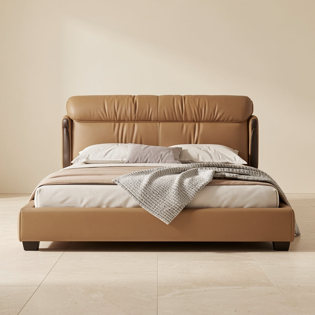 Qiaomu Leather Look Bed in front