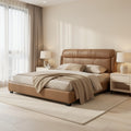Qiaomu Leather Look Bed in home staged