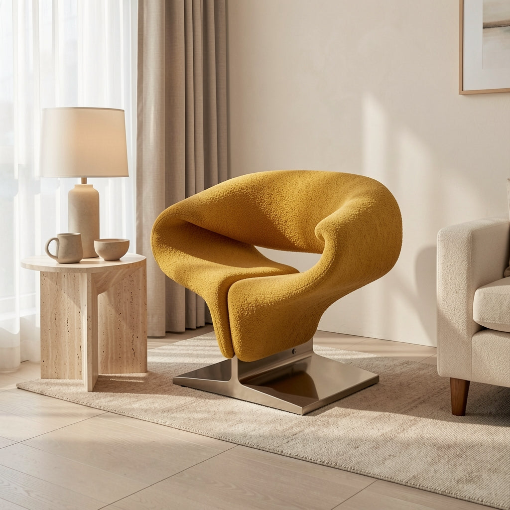 Yurong Sculptural Chair in home staged