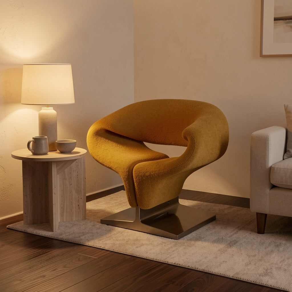 Yurong Sculptural Chair in warm evening walnut