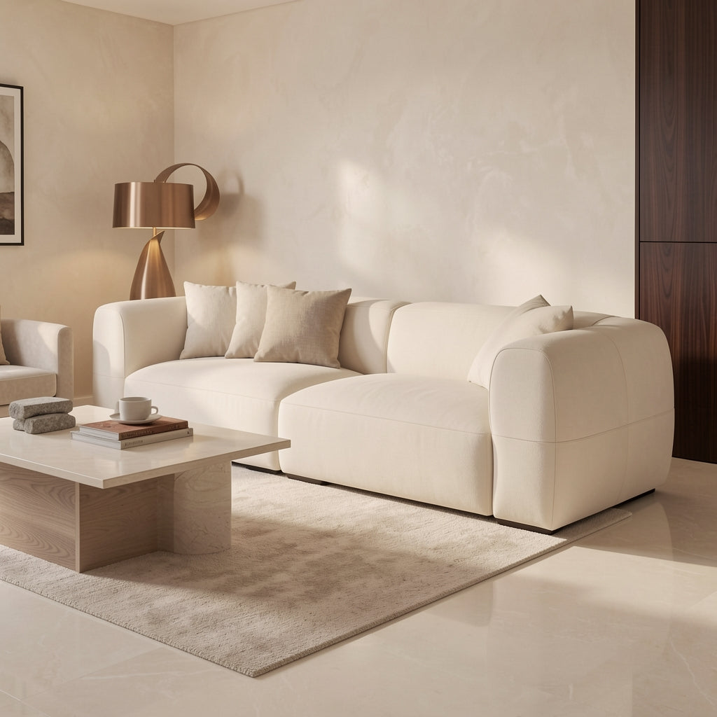 Daibai Low Profile Sofa in marble bronze
