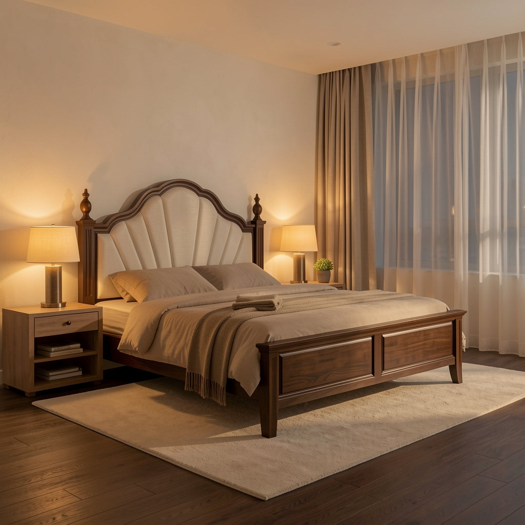 Brown Bed · Edition 2 in warm evening walnut