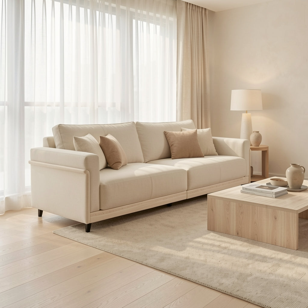 Contemporary Sofa in soft oak daylight