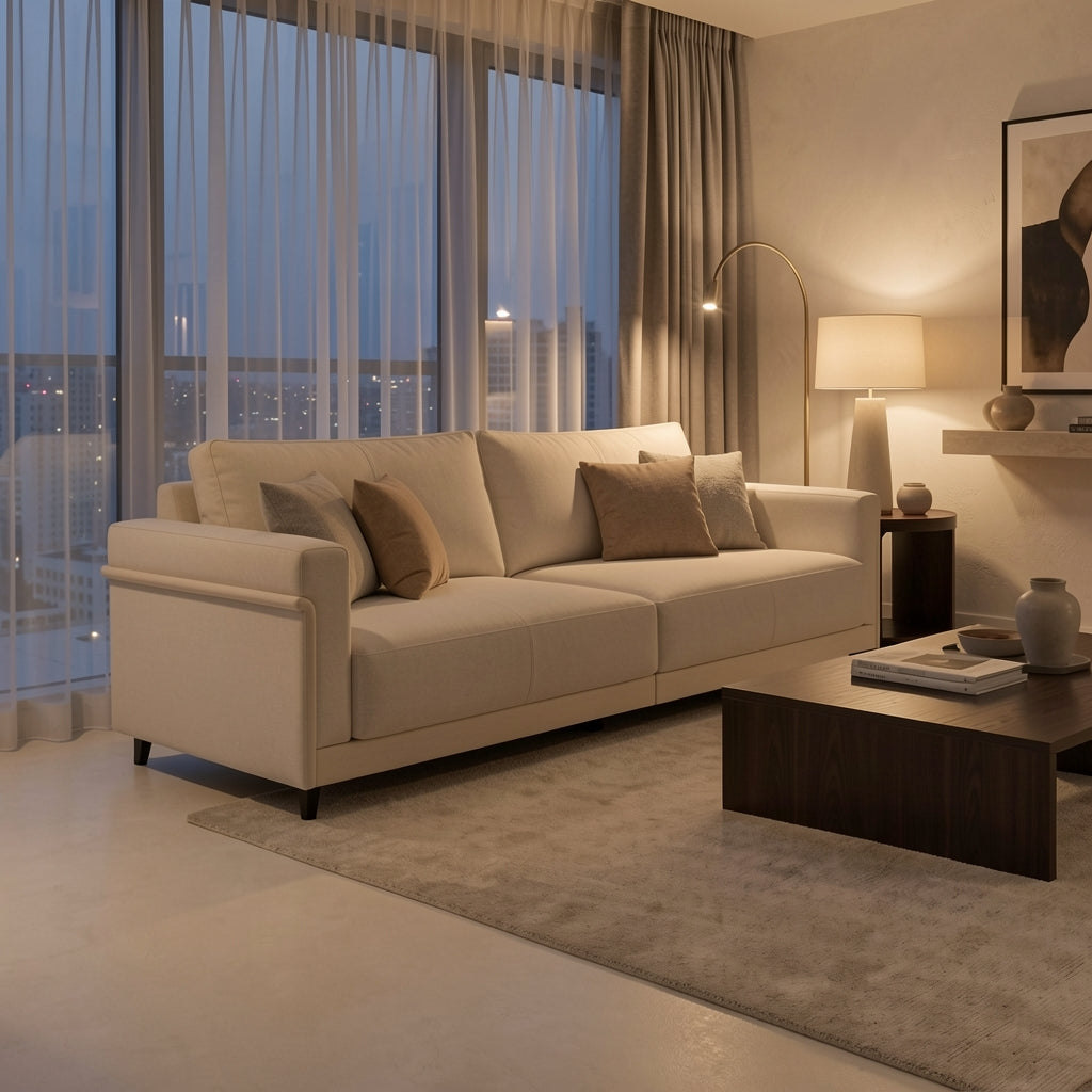 Contemporary Sofa in urban dusk