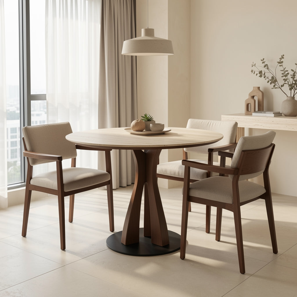Round Black Dining Table · Edition 1 in home staged