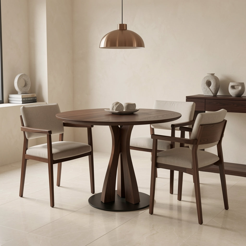 Round Black Dining Table · Edition 1 in marble bronze