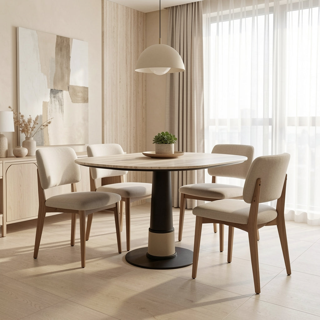 Round Black Dining Table · Edition 2 in home staged