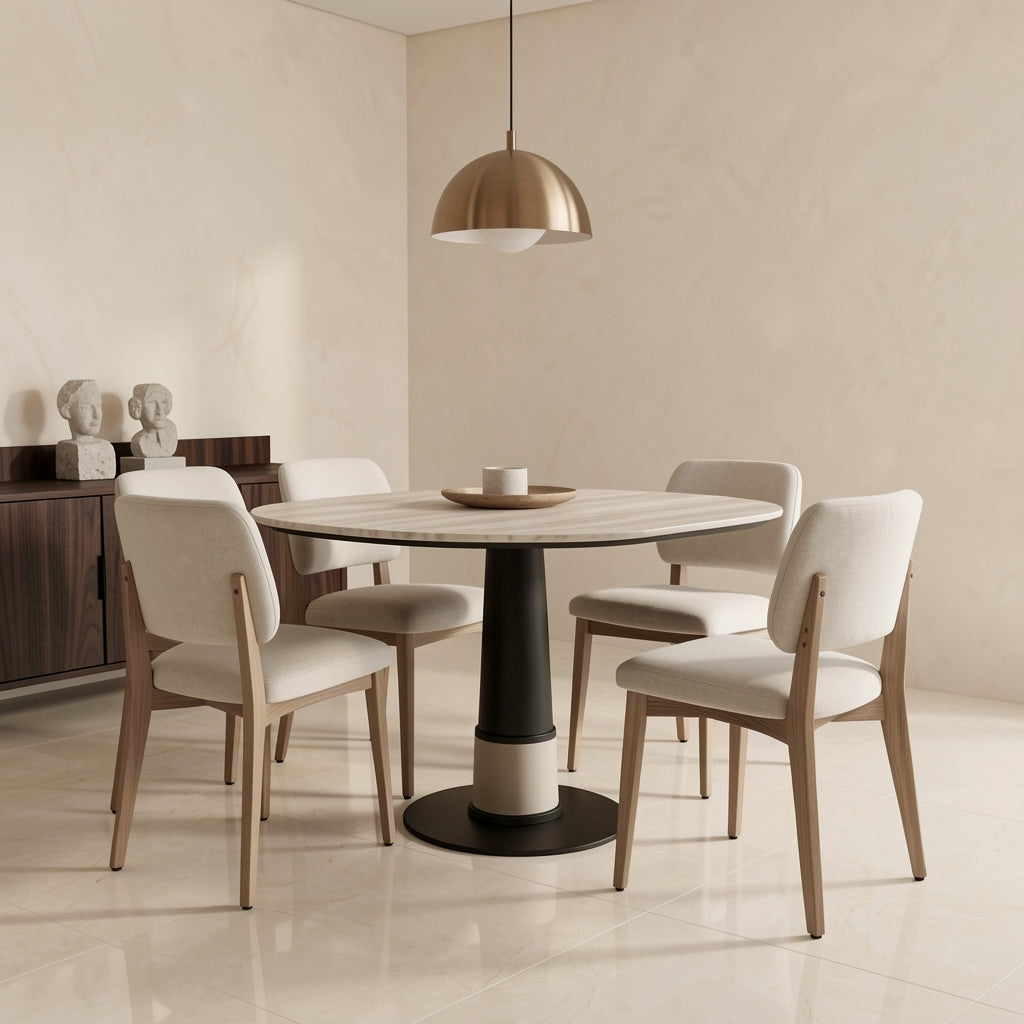 Round Black Dining Table · Edition 2 in marble bronze