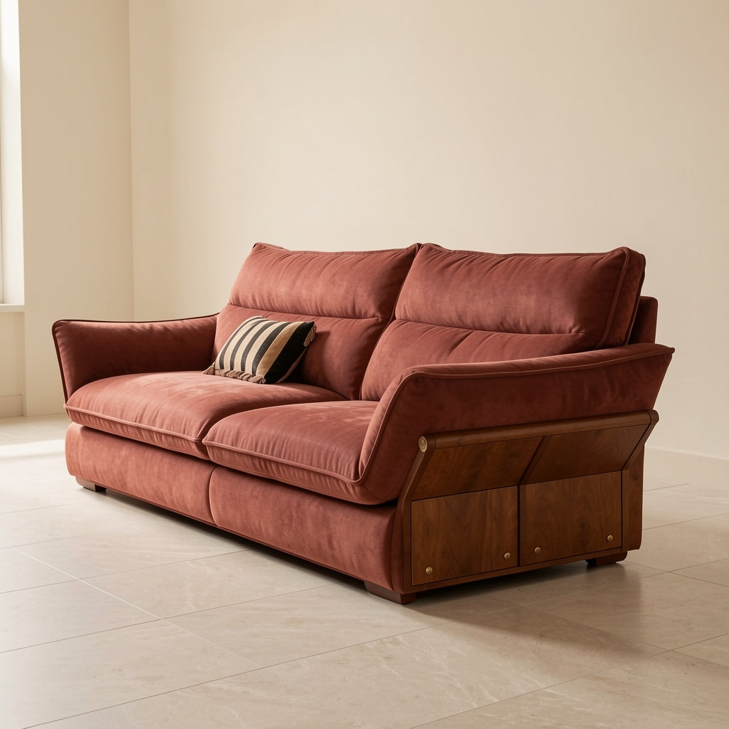 Rectangular Red Sofa in right