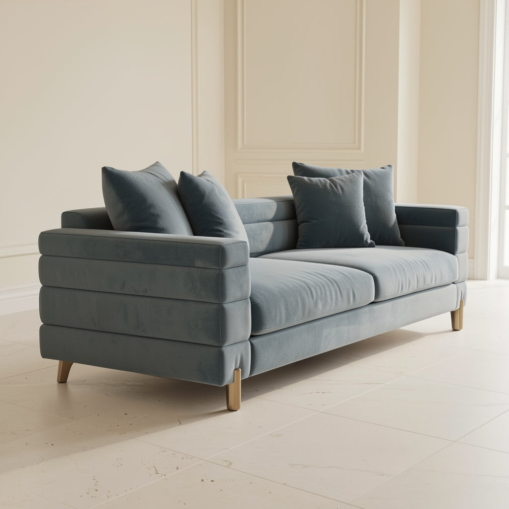 Blue Sofa in left